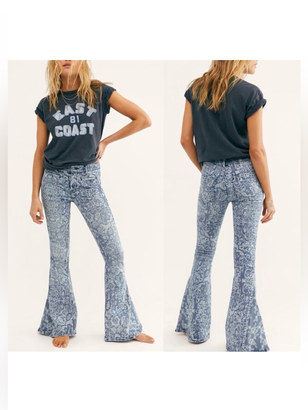 We The Free Dream Lover Flare Printed Jean